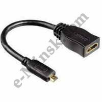 Переходник Hama High Speed microHDMI(m)-HDMI(f) 0.1m Ethernet зв позолоченные контакты черный (H-122236), КНР