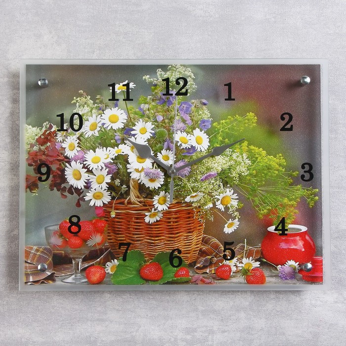 Часы настенные, серия: Цветы, "Цветы и ягоды", 30х40 см - фото 1 - id-p221648364