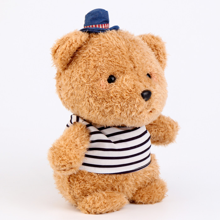 Мягкая игрушка "Медвежонок" в шляпке, 22 см, цвет бежевый - фото 2 - id-p221657265