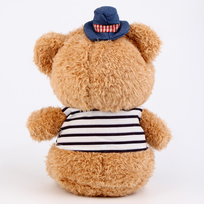 Мягкая игрушка "Медвежонок" в шляпке, 22 см, цвет бежевый - фото 3 - id-p221657265