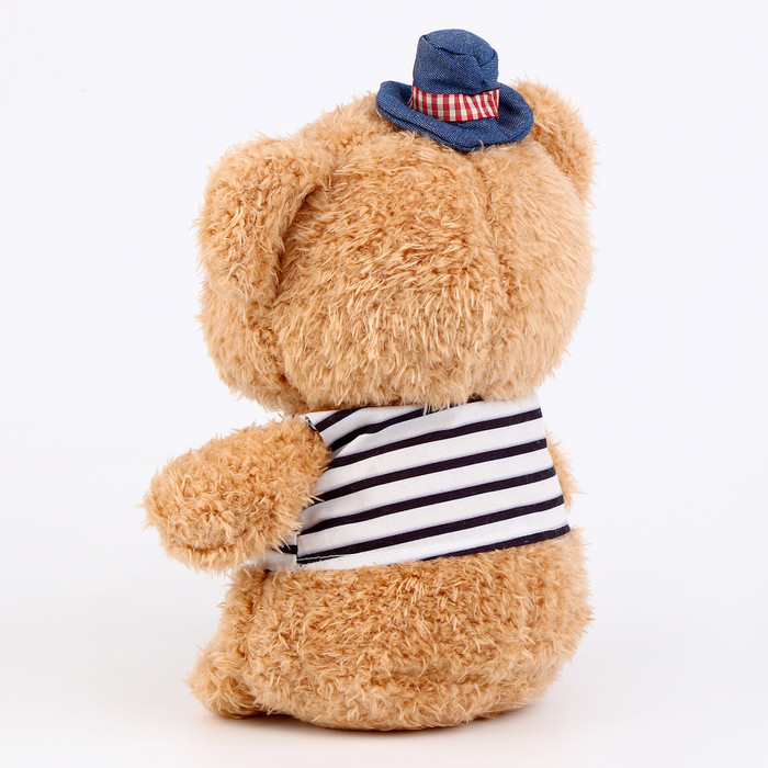 Мягкая игрушка "Медвежонок" в шляпке, 22 см, цвет бежевый - фото 4 - id-p221657265