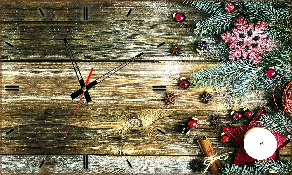Настенные часы из стекла "Новогодние" арт.121