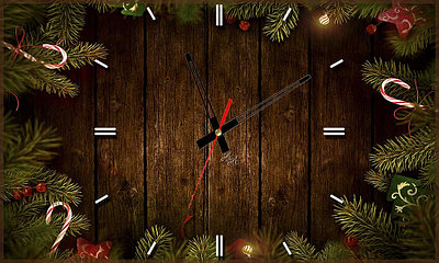 Настенные часы из стекла "Рождественские" арт.122