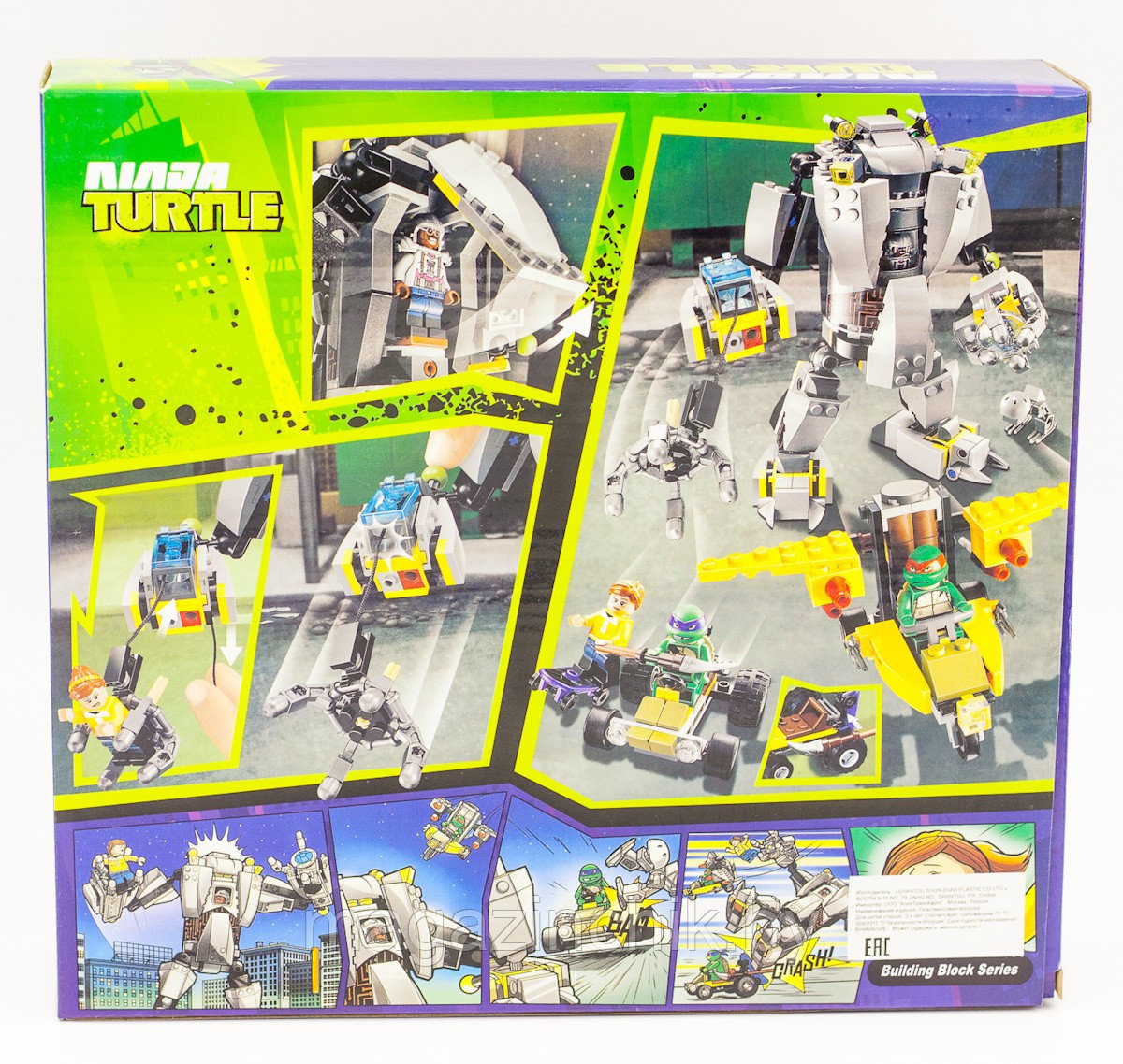 Конструктор Bela NINJA TURTLES 10209 Нападение робота Бакстера 404 дет., аналог Лего Lego 79105 - фото 4 - id-p31888663