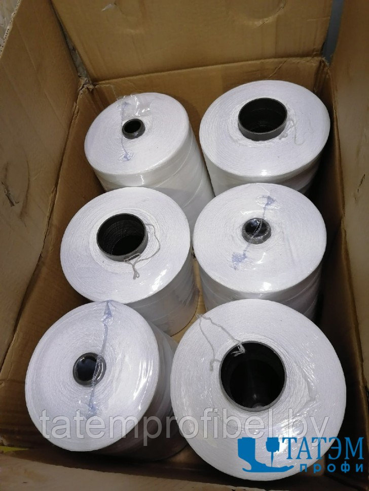 Нитки мешкозашивочные 210 ЛШ (12/4), 7% силикон, 5 кг (примерно 25 000 м), КНР, неокрашенные - фото 2 - id-p221661590