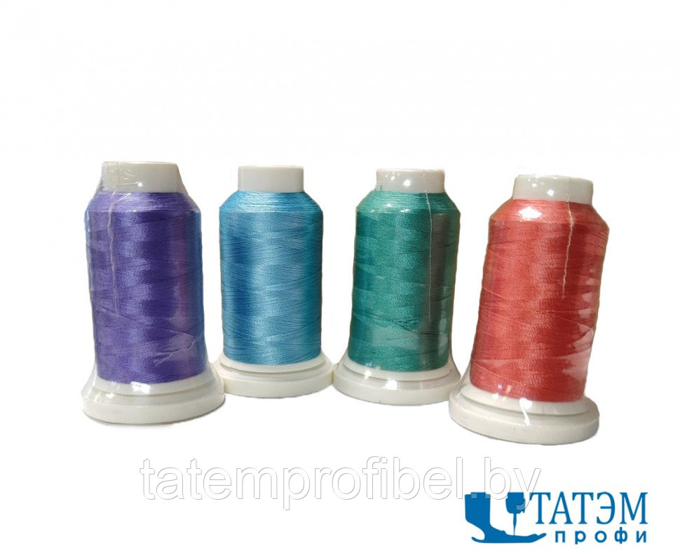 Нитки вышивальные 120 D/2 п/э Absolute thread, 1000 м, КНР, цветные