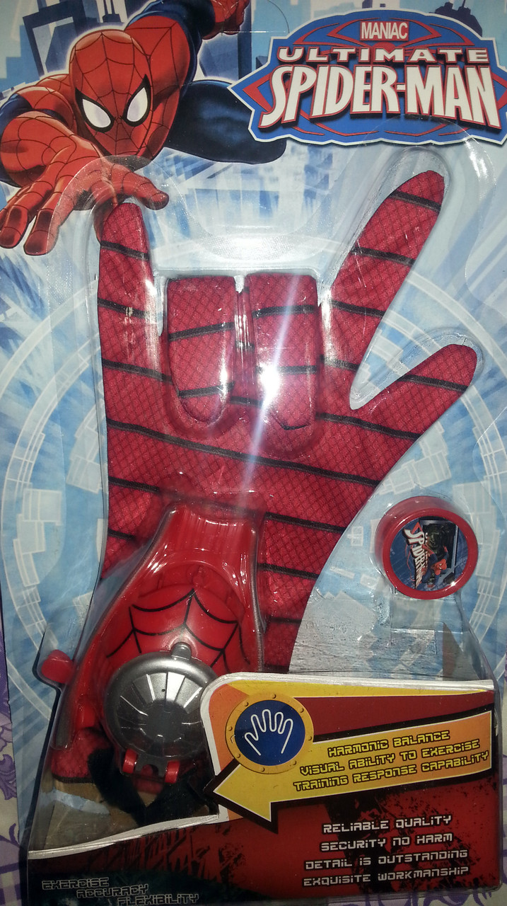 Детская перчатка человека паука Spider man с дискомётом 11187 - фото 1 - id-p31679378