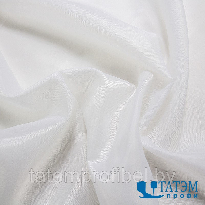 Подкладочная ткань 190T Taffeta 68Dх68D, 56 г/м², шир. 150 см, рулон 100 м, белая