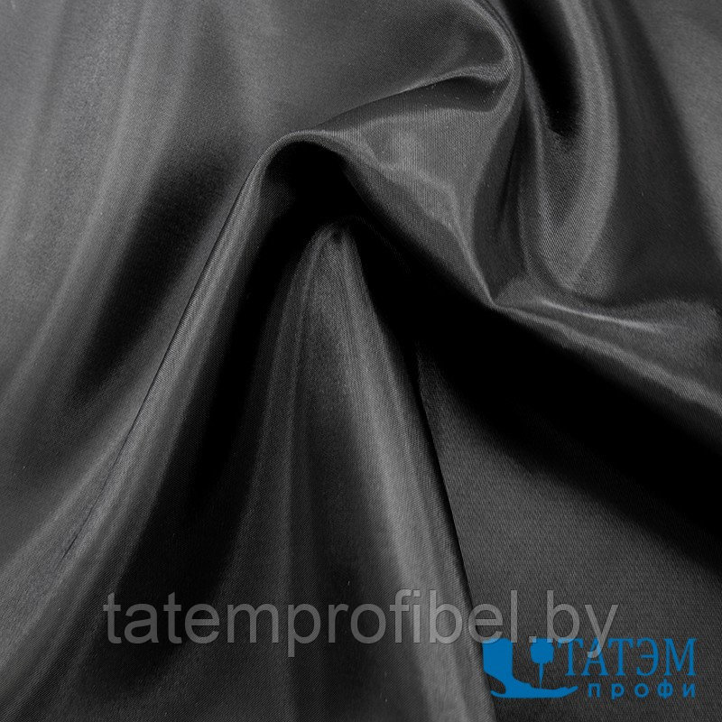 Подкладочная ткань 190T Taffeta 68Dх68D, 56 г/м², шир.150 см, рулон 100 м, черная