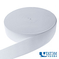 Резинка 50 мм тканая, рулон 40 м, белая