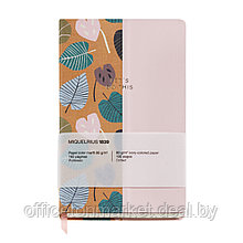 Блокнот Miquelrius "Autumn Leaves Ochre-Pink", А5, 96 листов, в точку, охра, розовый