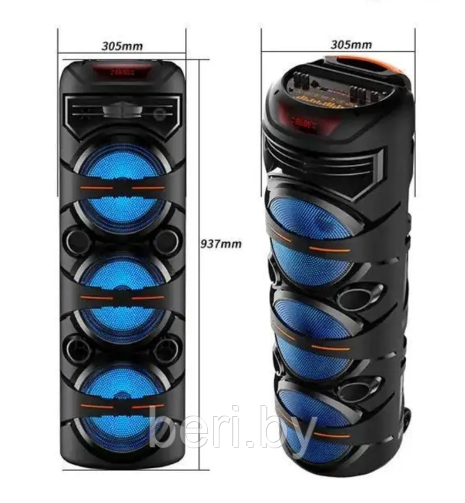 ZQS-8302 Портативная блютуз колонка BT Speaker, Пульт ДУ Проводной микрофон - фото 2 - id-p221664075