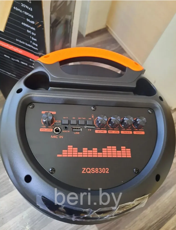 ZQS-8302 Портативная блютуз колонка BT Speaker, Пульт ДУ Проводной микрофон - фото 4 - id-p221664075