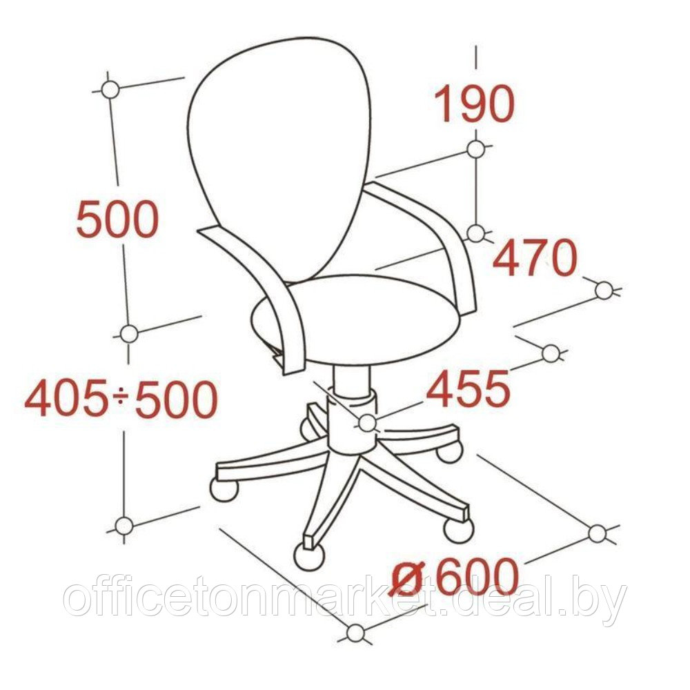 Кресло для персонала "Easy Chair 304 LT", ткань, сетка, пластик, черный - фото 4 - id-p221658222