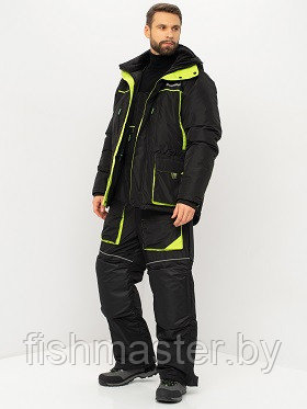 Костюм HUNTSMAN Elbrus -35°C цв Черный/Лайм - фото 1 - id-p221664214