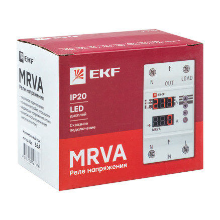 Реле напряжения и тока с дисплеем MRVA 63A EKF PROxima - фото 2 - id-p221664261