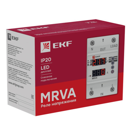Реле напряжения и тока с дисплеем MRVA 63A EKF PROxima - фото 3 - id-p221664261