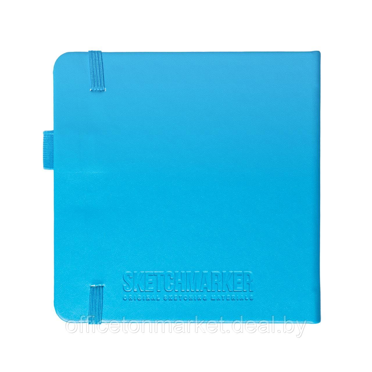 Скетчбук "Sketchmarker", 12x12 см, 140 г/м2, 80 листов, синий неон - фото 2 - id-p219042901
