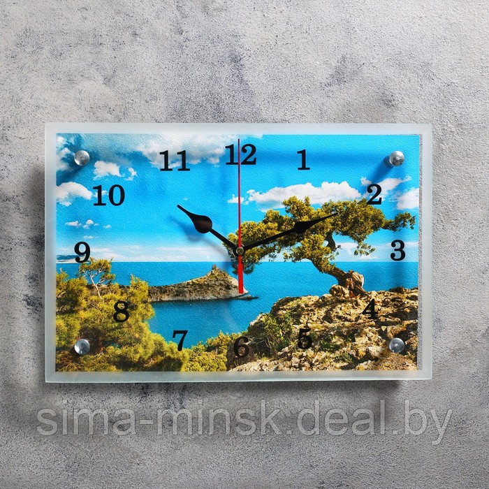 Часы-картина настенные, серия: Природа, "Крым, море", 20х30 см - фото 1 - id-p221668430