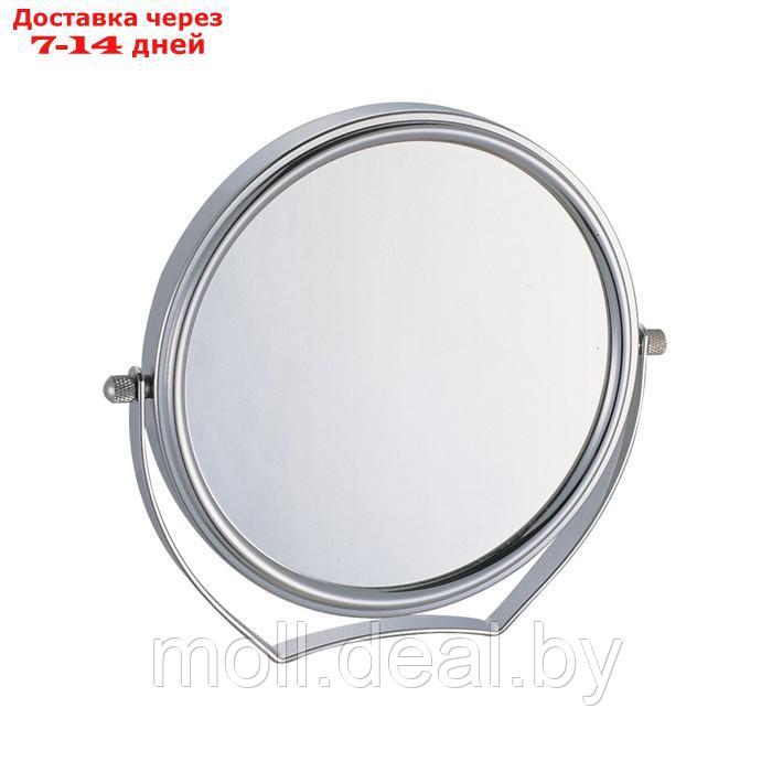 Зеркало настольное косметическое для макияжа UniStor LOOK, для ванной диаметром 12,5 см - фото 4 - id-p221614910