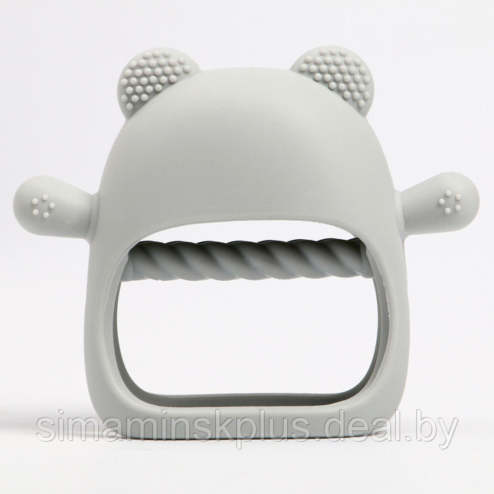 Прорезыватель зубной в форме соска "Мишка", цвет серый - фото 3 - id-p221669839