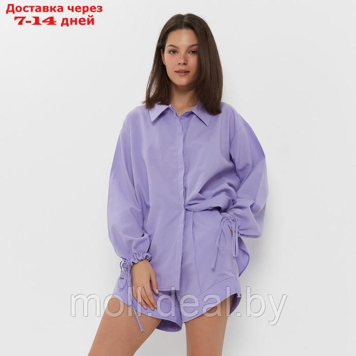 Комплект женский (блузка, шорты) MINAKU: Casual Collection цвет сиреневый, размер 44 - фото 1 - id-p221616374