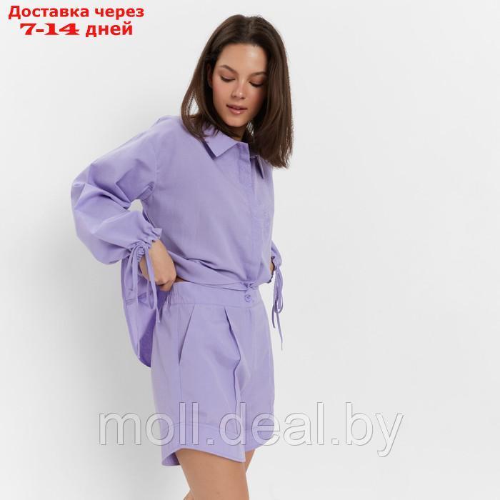 Комплект женский (блузка, шорты) MINAKU: Casual Collection цвет сиреневый, размер 44 - фото 6 - id-p221616374