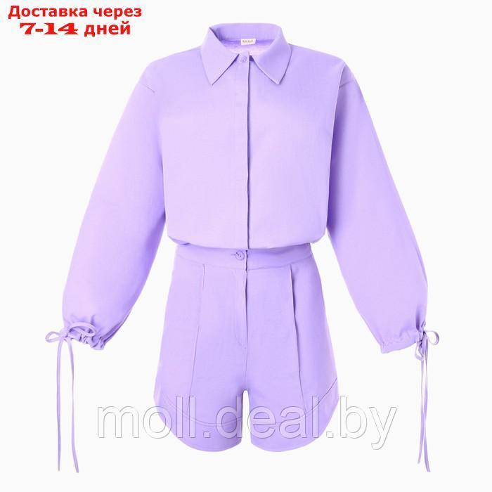 Комплект женский (блузка, шорты) MINAKU: Casual Collection цвет сиреневый, размер 44 - фото 8 - id-p221616374
