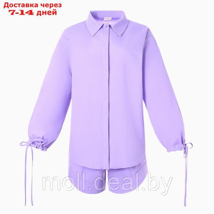 Комплект женский (блузка, шорты) MINAKU: Casual Collection цвет сиреневый, размер 44 - фото 9 - id-p221616374