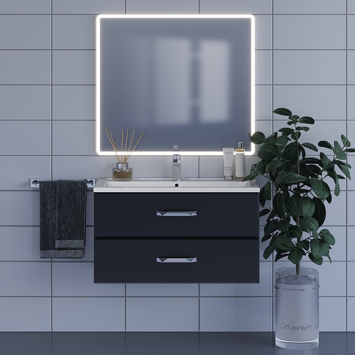 Зеркало для ванной Uperwood Foster 90х80 см, с led-подстветкой - фото 2 - id-p221669739