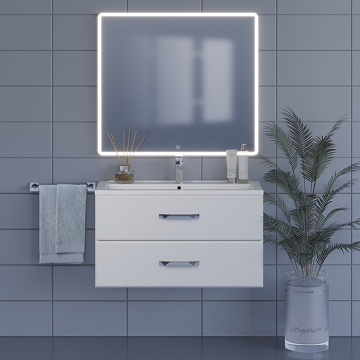 Зеркало для ванной Uperwood Foster 90х80 см, с led-подстветкой - фото 4 - id-p221669739