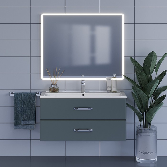 Зеркало для ванной Uperwood Foster 100х80 см, с led-подстветкой - фото 3 - id-p221669740