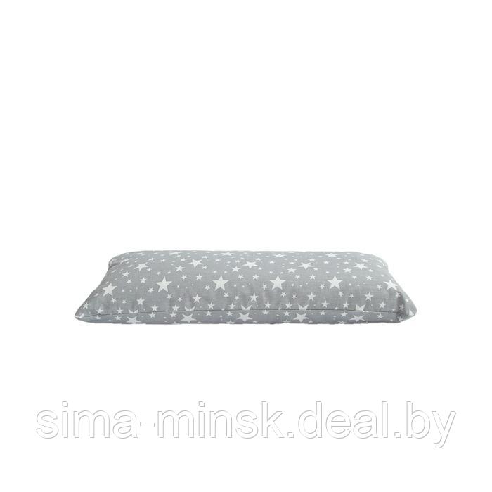 Подушка ортопедическая валик с лузгой гречихи, размер 20х50 см, звезды, цвет серый - фото 1 - id-p221669207