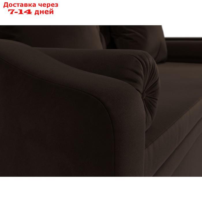 Прямой детский диван "Сойер", механизм выкатной, микровельвет, цвет коричневый - фото 4 - id-p221614766