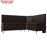 Кухонный угловой диван "Кантри", экокожа, цвет коричневый