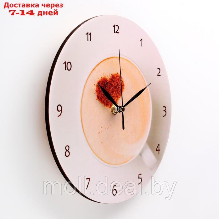 Часы настенные, серия: Интерьер, "Чашка кофе", плавный ход, d=23.5 см - фото 2 - id-p221603347