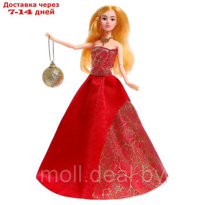 Кукла "Снежная принцесса" с аксессуаром, красное платье, в ПАКЕТЕ - фото 1 - id-p221611778