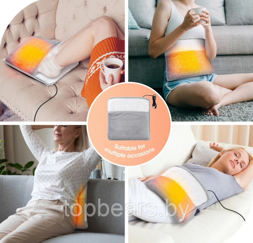 USB плюшевая электрогрелка для ног Ultra plush foot warmer 29 х 29 см - фото 5 - id-p221674759