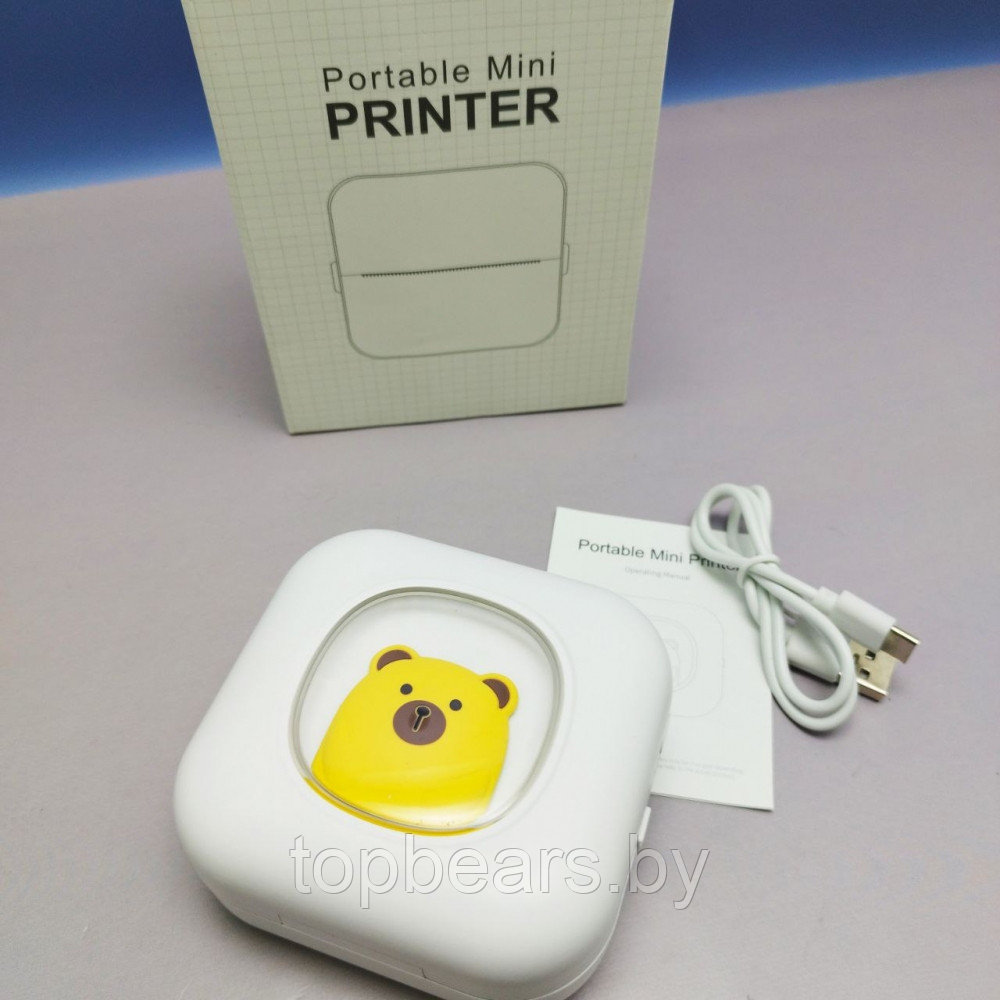 Портативный USB мини принтер Portable Mini Printer для термопечати (батарея 800мАч, 1 рулон термобумаги в - фото 6 - id-p221674762