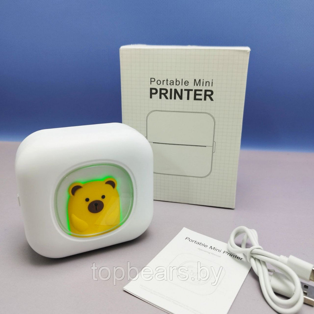 Портативный USB мини принтер Portable Mini Printer для термопечати (батарея 800мАч, 1 рулон термобумаги в - фото 8 - id-p221674762