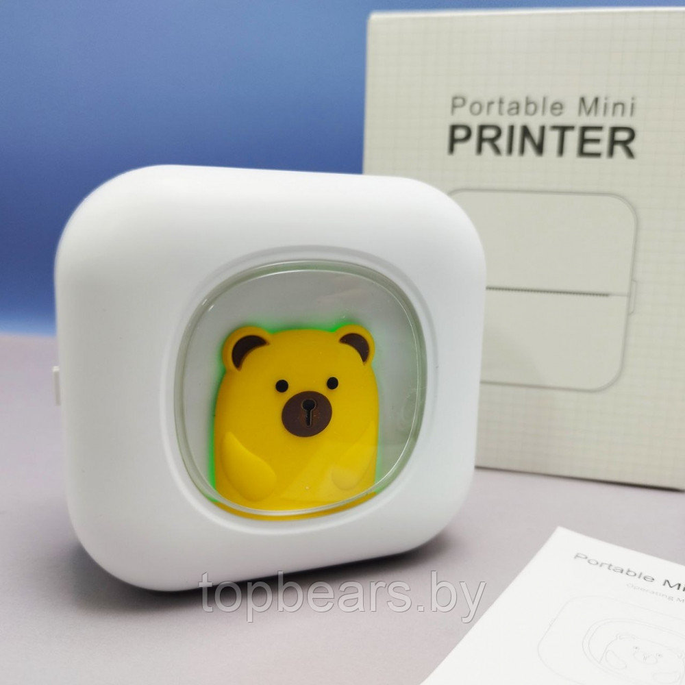 Портативный USB мини принтер Portable Mini Printer для термопечати (батарея 800мАч, 1 рулон термобумаги в - фото 10 - id-p221674762