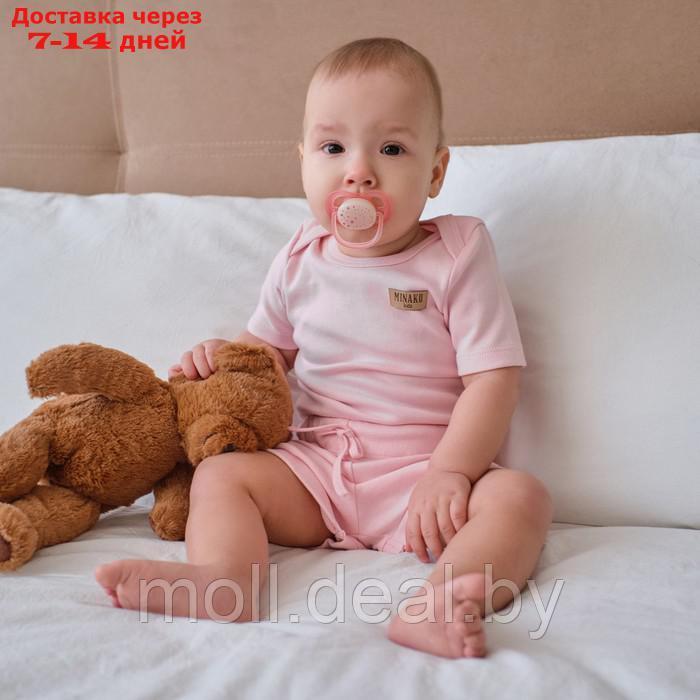 Комплект детский (боди, шорты) MINAKU, цвет пудровый, рост 86-92 см - фото 3 - id-p221611892