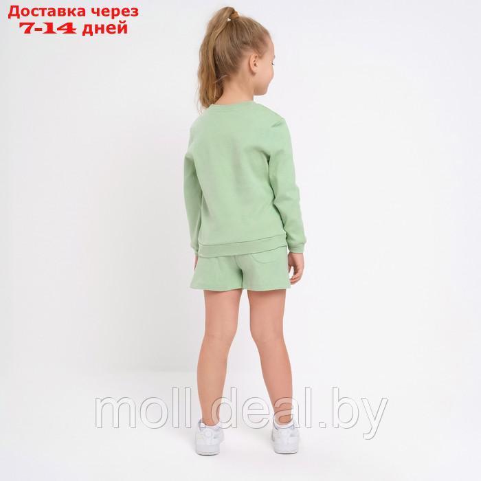 Костюм детский (свитшот, шорты) MINAKU, цвет зелёный, рост 116 см - фото 5 - id-p221611899