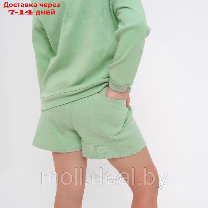 Костюм детский (свитшот, шорты) MINAKU, цвет зелёный, рост 116 см - фото 7 - id-p221611899