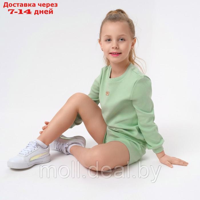 Костюм детский (свитшот, шорты) MINAKU, цвет зелёный, рост 116 см - фото 8 - id-p221611899
