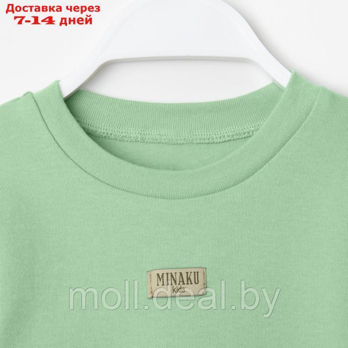 Костюм детский (свитшот, шорты) MINAKU, цвет зелёный, рост 116 см - фото 9 - id-p221611899