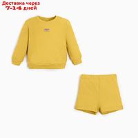 Костюм детский (свитшот, шорты) MINAKU, цвет жёлтый, рост 86-92 см