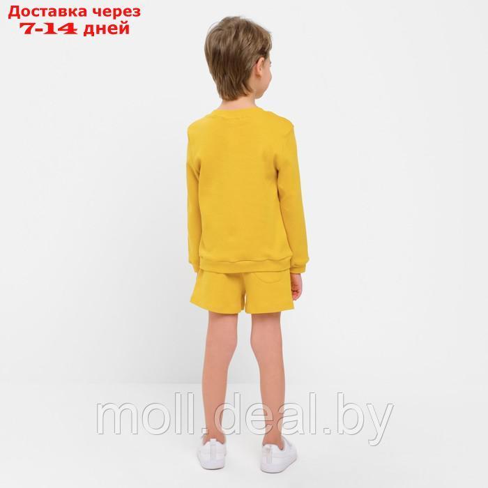 Костюм детский (свитшот, шорты) MINAKU, цвет жёлтый, рост 116 см - фото 5 - id-p221611964