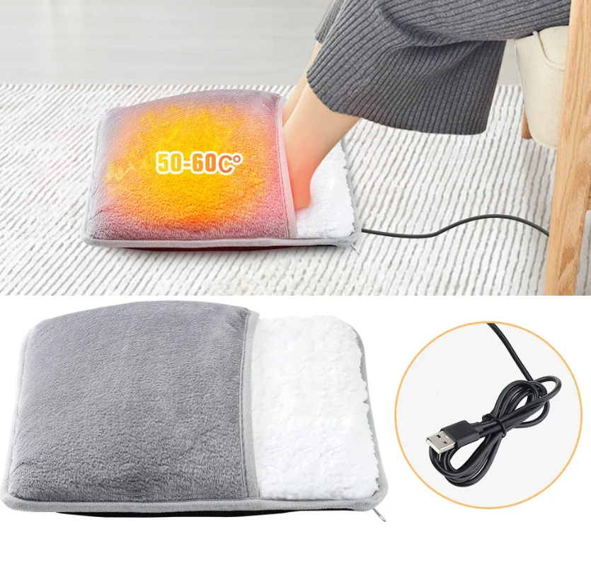 USB плюшевая электрогрелка для ног Ultra plush foot warmer 29 х 29 см - фото 9 - id-p221674986