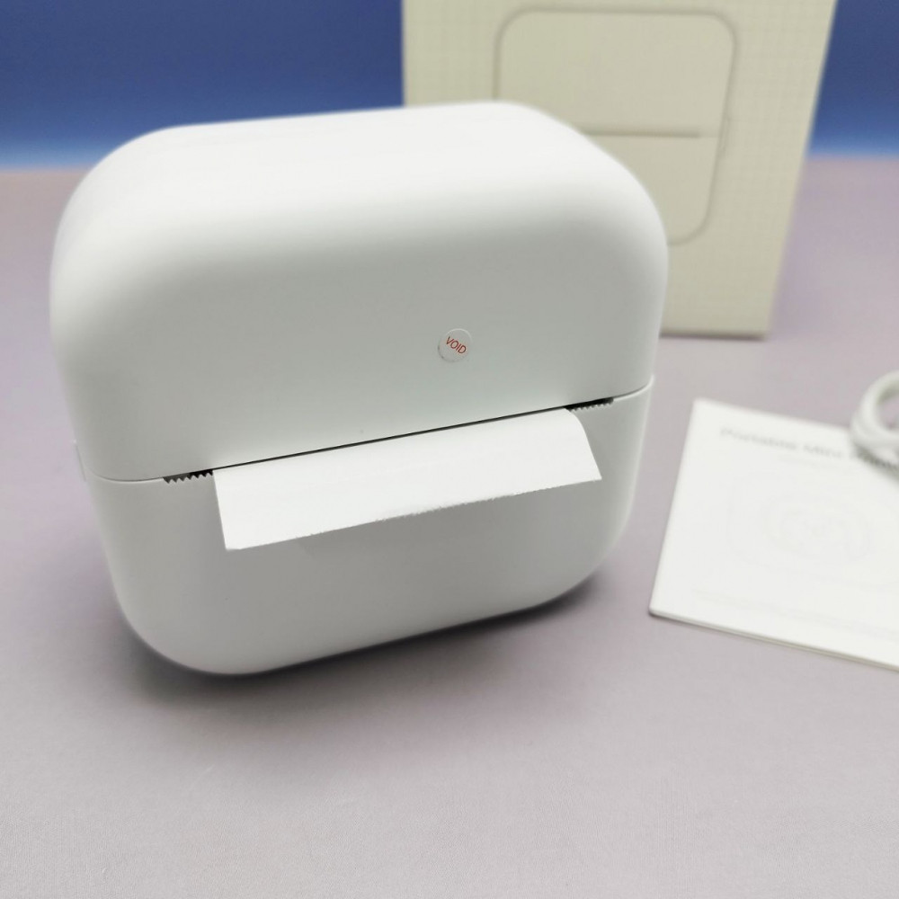 Портативный USB мини принтер Portable Mini Printer для термопечати (батарея 800мАч, 1 рулон термобумаги в - фото 2 - id-p221674989